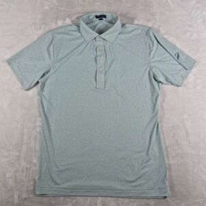 Peter Millar Crown Crafted Polo Men's Medium Green Performance Golf Geometric